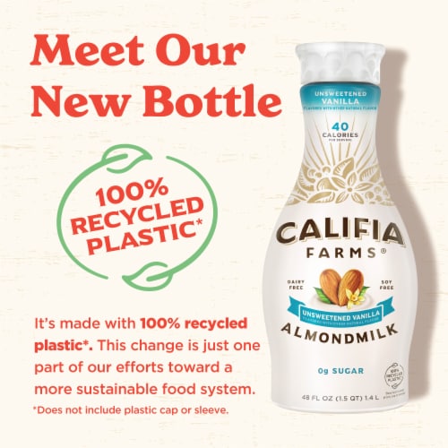 Califia Farms® Dairy Free Unsweetened Vanilla Almond Milk Perspective: left