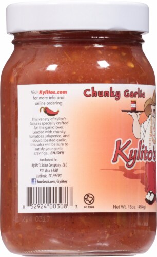 Kylito's Chunky Garlic Hot Salsa Perspective: left