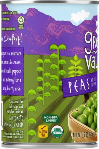Green Valley® Organics No Salt Added Peas Perspective: left