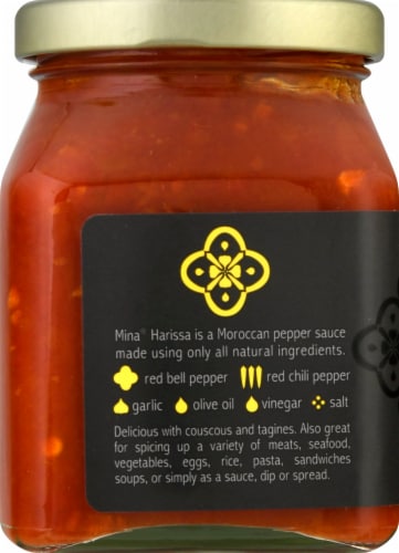 Mina Harissa Mild Moroccan Red Pepper Sauce Perspective: left