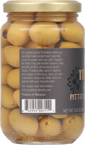 Mina Moroccan Pitted Green Olives Perspective: left