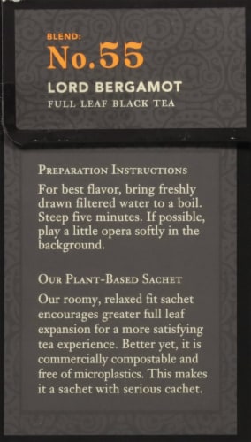 Steven Smith Teamaker Lord Bergamot Black Tea Sachets Perspective: left