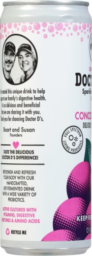 Doctor D's Concord Grape Sparkling Probiotic Drink Perspective: left