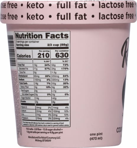 Rebel Keto Cookie Dough Ice Cream Pint 16 oz Jay C Food Stores