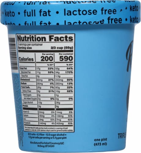 Rebel Keto Triple Chocolate Ice Cream Pint 16 oz Pay Less Super