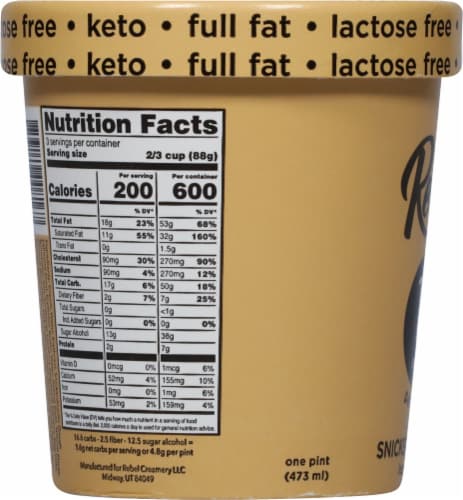 Rebel Lactose-Free Keto Snickerdoodle Ice Cream Perspective: left