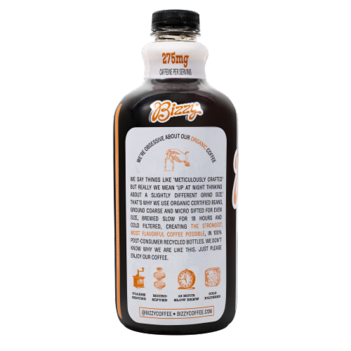 Bizzy Organic Breakfast Blend Cold Brew Coffee Perspective: left