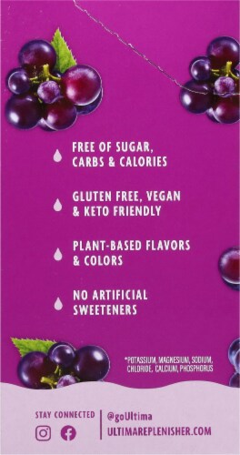 Ultima Health Products Ultima Replenisher® Grape Electrolyte Powder Packets Perspective: left