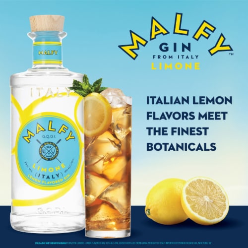 Malfy Limone di Amalfi Lemon Flavored Gin Perspective: left