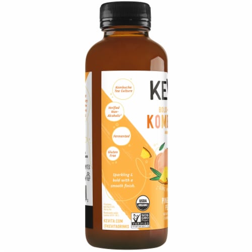 Kevita Kombucha Drink Master Brew Pineapple Peach Perspective: left
