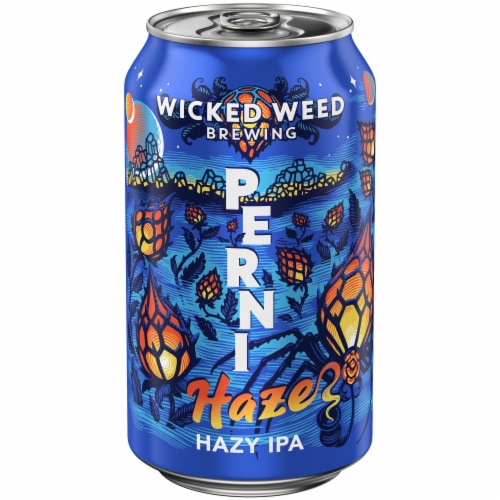 Wicked Weed Brewing Perni-Haze Hazy IPA Perspective: left