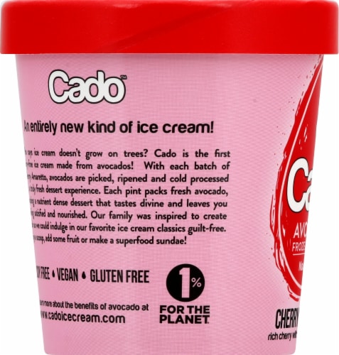 Cado Dairy Free Cherry Amaretto Frozen Dessert Pint Perspective: left