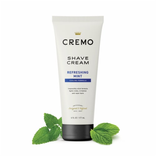 Cremo Cooling Shaving Cream for Men Hydrating Refreshing Mint Scent Perspective: left