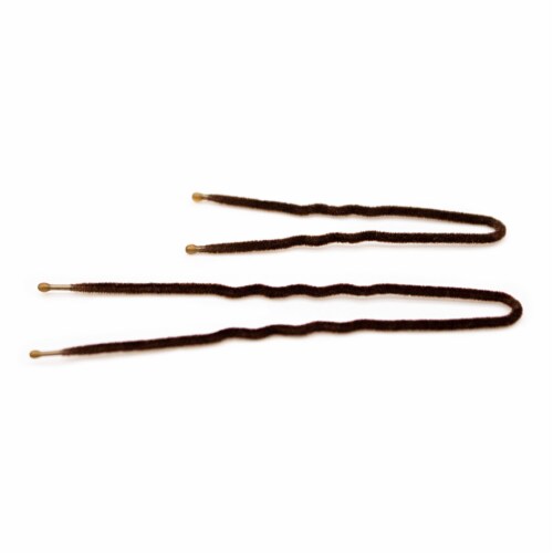 No-Slip Frenchies Brown Velvet Hairpins  - 20 Pins Perspective: left