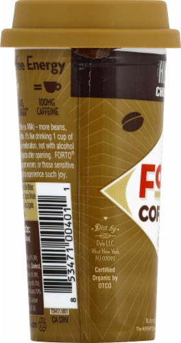 Forto Organic Hershey Chocolate Coffee Energy To Go Energy Shot Perspective: left