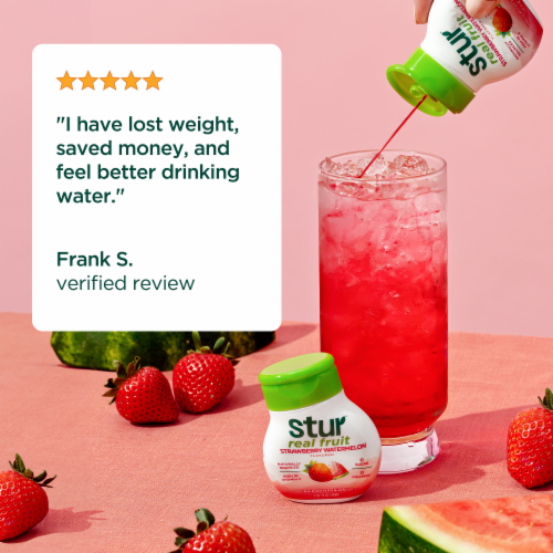 Stur™ Simply Strawberry Watermelon Antioxidant Water Enhancer Perspective: left