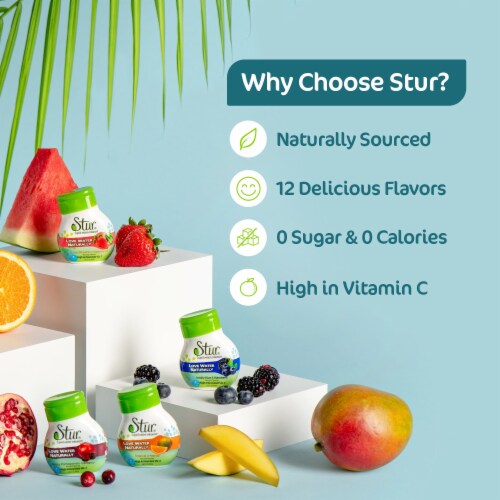 Stur® Naturally Skinny Black Cherry Liquid Water Enhancer Perspective: left