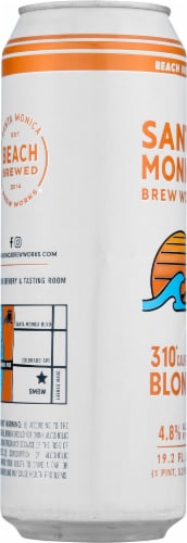 Santa Monica Brew Works® 310 California Blonde Ale Beer Perspective: left