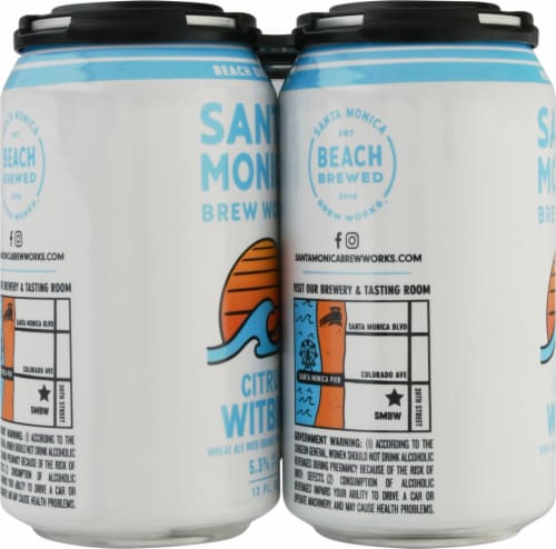 Santa Monica Brew Works® Citrus Witbier Wheat Ale Beer Perspective: left