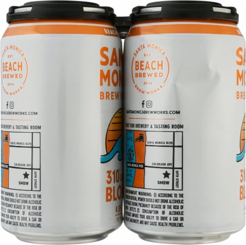 Santa Monica Brew Works® 310 California Blonde Ale Beer Perspective: left