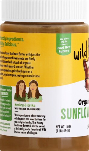 Wild Friends Foods Organic Honey Sunflower Butter Perspective: left