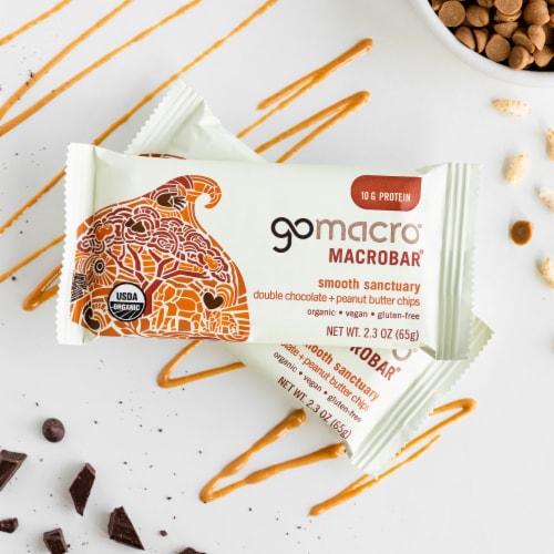 GoMacro® Smooth Sanctuary Double Chocolate Peanut Butter Protein Bar Perspective: left