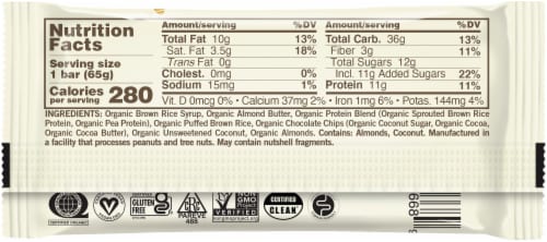 GoMacro® Coconut Almond Butter Chocolate Chips Protein Bar Perspective: left
