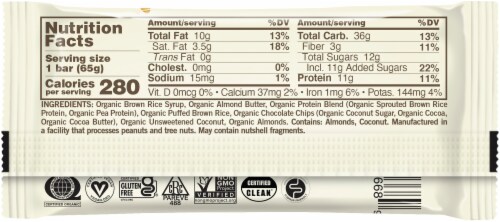 GoMacro® Coconut Almond Butter Chocolate Chips Protein Bar Perspective: left