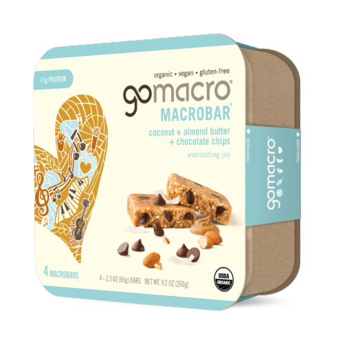 GoMacro® MacroBar™ Coconut Almond Butter & Chocolate Chips Bars Perspective: left