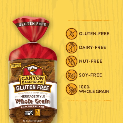 Canyon Bakehouse Heritage Style Whole Grain Gluten Free Bread Large-Sliced Frozen Perspective: left