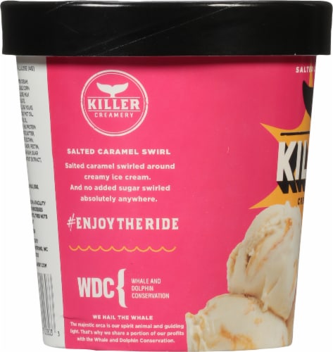 Killer Creamery Caramels Keto Salted Ice Cream Pint Perspective: left