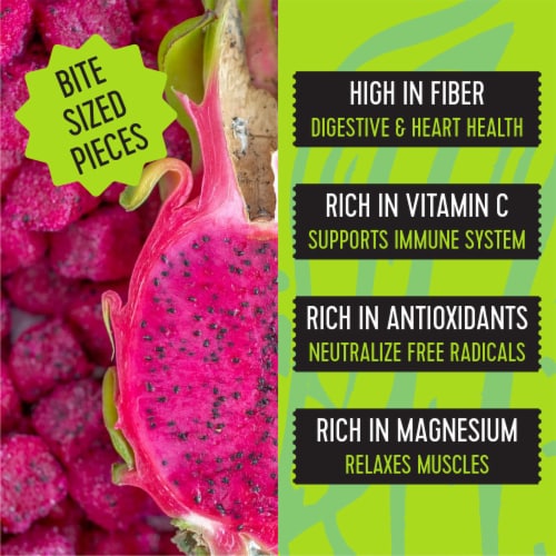 Pitaya Foods Organic Dragon Fruit Snack-Sized Pieces 12 oz Perspective: left