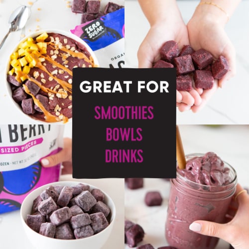 Pitaya Foods® Organic Acai Berry Bite-Sized Pieces Perspective: left