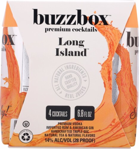 buzzbox Premium Long Island Ready to Drink Cocktail Perspective: left