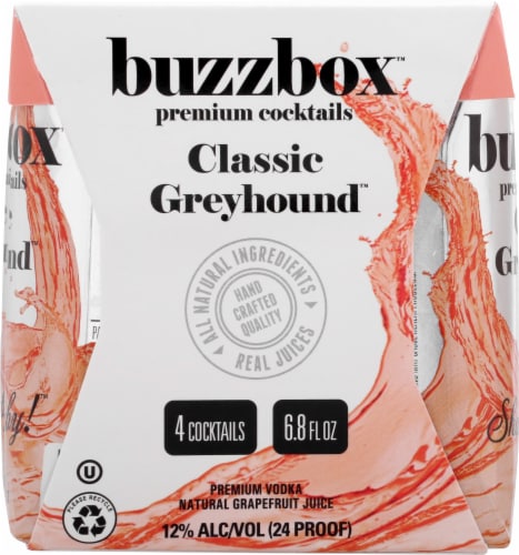 buzzbox Premium Classic Greyhound Ready to Drink Cocktail Perspective: left