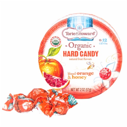 Torie & Howard Organic Blood Orange & Honey Hard Candy Perspective: left