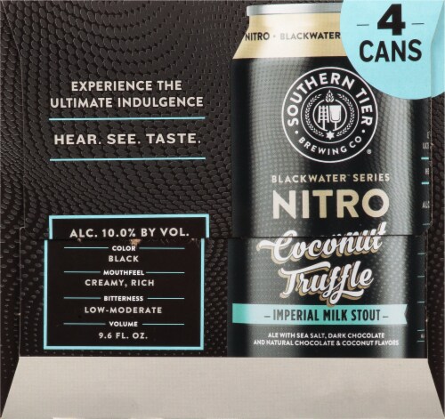 Southern Tier Brewing Company Blackwater Series Nitro Iced Macchiato Imperial White Milk Stout Perspective: left