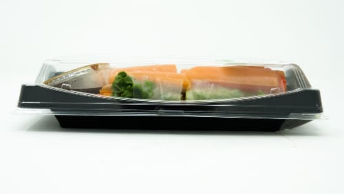 Yummi Sushi Fusion Salmon Spring Roll Perspective: left