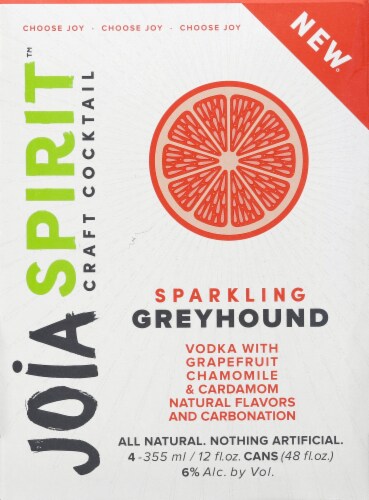 Joia Sparkling Greyhound Premium Vodka Cocktail Perspective: left