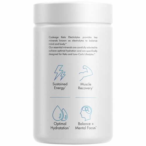 Codeage Keto Electrolytes Dietary Supplement Capsules Perspective: left