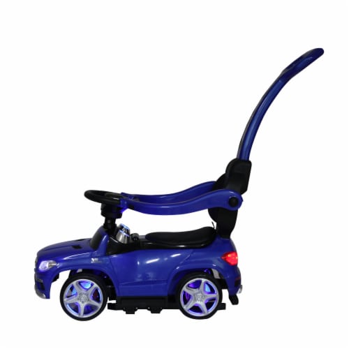 Best Ride On Cars Toddler 4 in 1 Mercedes Push Car Stroller w LED Lights Blue 1 Piece Fred Meyer