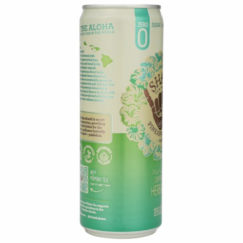 Shaka Tea Caffeine Free Pineapple Mint Herbal Tea Perspective: left