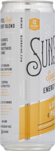 Sunshine Lotus Pear Sparkling Energy Water Perspective: left