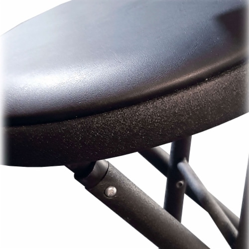 Plastic Development Group ST01 Extremely Portable Black Folding Padded Bar Stool Perspective: left