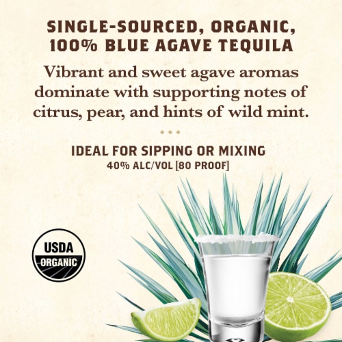 Tres Agaves Organic Blanco Amatitan Tequila 750 ml Perspective: left
