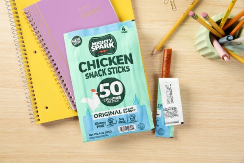 Mighty Spark® Original Sea Salt & Pepper Chicken Snack Sticks Perspective: left