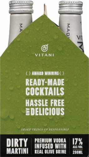 Vitani Premium Vodka Dirty Martini Perspective: left