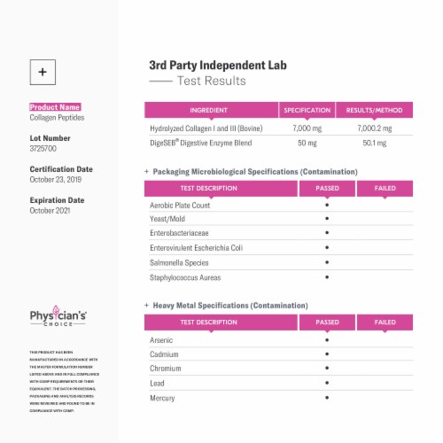 Physician's Choice Collagen Peptides Powder Perspective: left