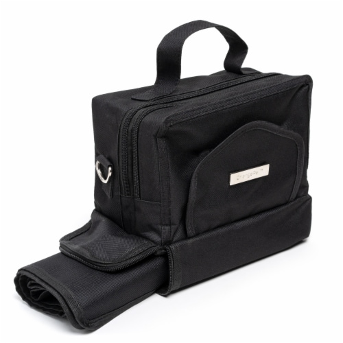 ChangePal Universal Wipes Portable Diaper Changing Bag - Black Nylon Perspective: left