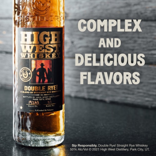 High West Utah Double Rye Barrel Select Whiskey Perspective: left